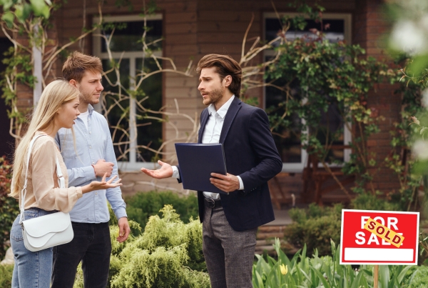 Real estate agent showing a pest-free home